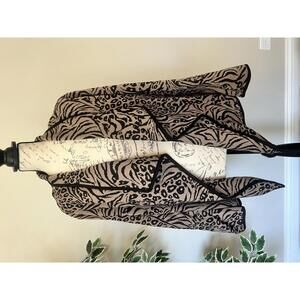 Midnight Velvet Women's Animal Print Open Front Cardigan, Size 2X
